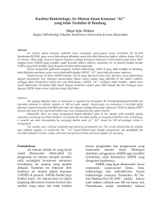 Kualitas Bakteriologis Air Minum Dalam Kemasan II AC