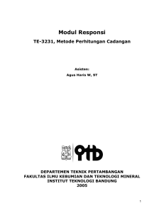 Modul Responsi TE-3231, Metode Perhitungan Cadangan