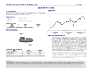 LAPORAN KINERJA BULANAN INVESTRA LINK Mei 2012 EQUITY