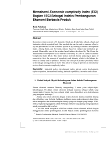 Memahami Economic complexity Index (ECI) Bagian I ECI