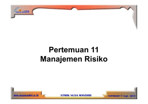 Pertemuan 11 Manajemen Risiko