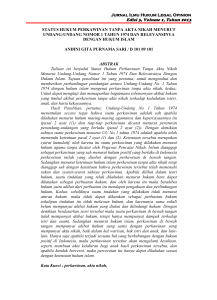 Jurnal Ilmu Hukum Legal Opinion Edisi 3, Volume 1