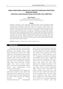 SINGLE INDEX MODEL SEBAGAI ALAT ANALISIS OPTIMALISASI