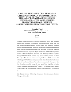 analisis pengaruh crm terhadap citra perusahaan dan dampaknya