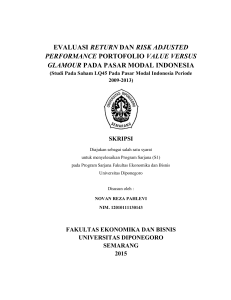 evaluasi return dan risk adjusted performance portofolio value