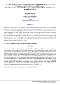 ANALISIS PENGARUH FINANCIAL LEVERAGE DAN
