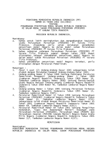 tentang penambahan penyertaan modal negara republik i