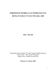 perspektif pembiayaan pembangunan dengan surat utang negara, ori