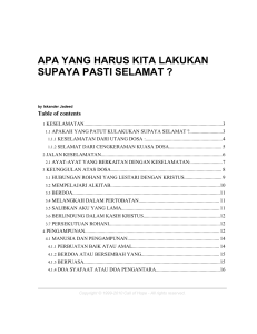 APA YANG HARUS KITA LAKUKAN SUPAYA PASTI SELAMAT ?