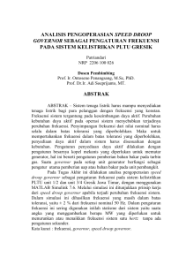analisis pengoperasian speed droop governor sebagai