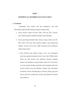 bab v kesimpulan, keterbatasan dan saran