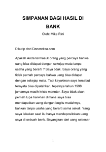 simpanan bagi hasil di bank