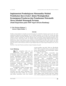 Implementasi Pembelajaran Matematika Melalui