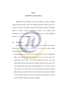 BAB V KESIMPULAN DAN SARAN Berdasarkan hasil penelitian