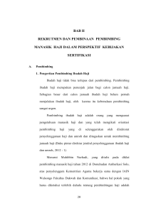 bab ii rekrutmen dan pembinaan pembimbing manasik haji dalam