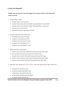 Soal bersumber dari soal olimpiade ekonomi tingkat propinsi tahun