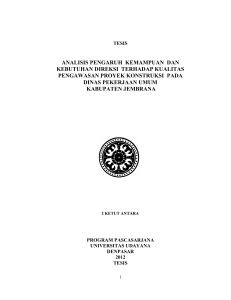 analisis pengaruh kemampuan dan kebutuhan direksi terhadap