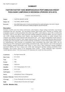 summary faktor-faktor yang mempengaruhi pertumbuhan kredit