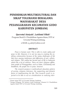 pendidikan multikultural dan sikap toleransi beragama masyarakat