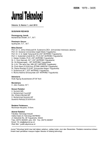 ISSN 1979 – 3405 - Jurnal Teknologi