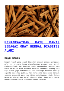 memanfaatkan kayu manis sebagai obat herbal diabetes alami