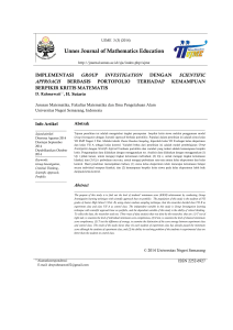 Unnes Journal of Mathematics Education