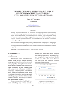 pendahuluan pengaruh promosi di media sosial dan word of