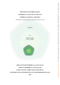 IMPLEMENTASI PEMBELAJARAN PENDIDIKAN AGAMA ISLAM