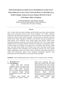 SISTEM PENDUKUNG KEPUTUSAN PENERIMAAN KARYAWAN