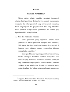 BAB III METODE PENELITIAN Metode dalam sebuah penelitian