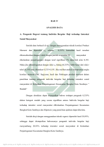 BAB 1V ANALISIS DATA A. Pengaruh Regresi tentang Individu