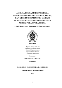 analisa pengaruh rendahnya tingkat kepuasan