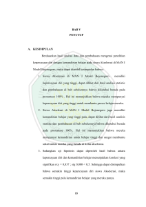 BAB V PENUTUP A. KESIMPULAN Berdasarkan hasil analisa data