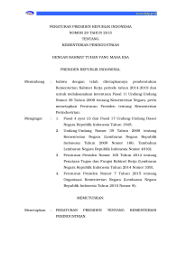 Peraturan Presiden Republik Indonesia Nomor 29 Tahun