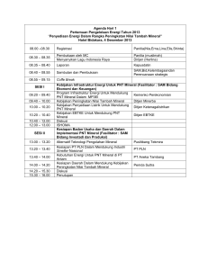 Agenda Hari 1 Pertemuan Pengelolaan Energi Tahun 2013