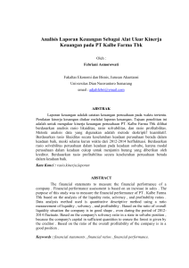 Analisis Laporan Keuangan Sebagai Alat Ukur Kinerja Keuangan