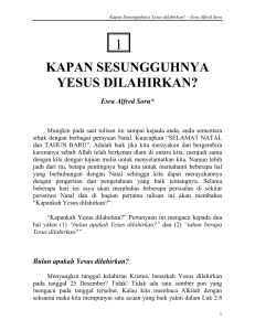 KAPAN SESUNGGUHNYA YESUS DILAHIRKAN? - Esra