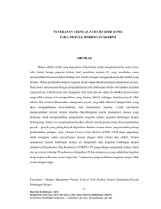 penerapan critical path method (cpm) pada proyek