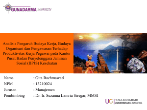 Analisis Pengaruh Budaya Kerja, Budaya Organisasi dan