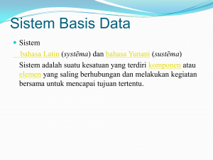 Sistem Basis Data - E