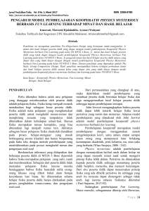 pengaruh model pembelajaran kooperatif physics mysterious