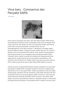 Virus baru : Coronavirus dan Penyakit SARS