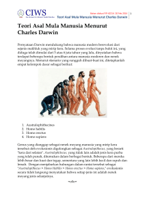 Teori Asal Mula Manusia Menurut Charles Darwin