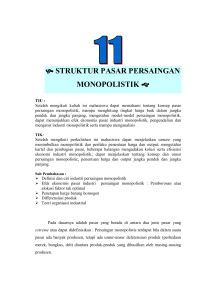 φ STRUKTUR PASAR PERSAINGAN MONOPOLISTIK Φ