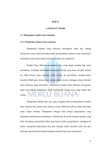 BAB 11 LANDASAN TEORI 2.1 Manajemen sumber daya manusia