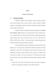 13 BAB II TINJAUAN PUSTAKA 2.1 Penelitian Terdahulu Penelitian