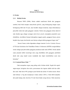 BAB 2 TINJAUAN PUSTAKA 2.1 Stroke 2.1.1 Definisi Stroke