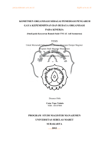 komitmen organisasi sebagai pemediasi pengaruh gaya