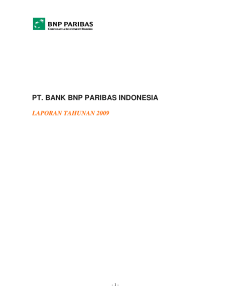PT Bank BNP Paribas Indonesia Annual Report 2009