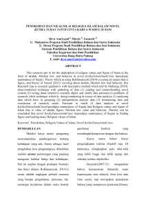 PENOKOHAN DAN NILAI-NILAI RELIGIUS ISLAM DALAM NOVEL